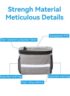 LEOKOR Bike Handlebar Bag Basket Pannier Cooler Bag With Reflective Strip Waterproof Bike Storage Bag with Touchable Transparent Phone Pouch for Mountain Road Bikes Scooters  - Image 4