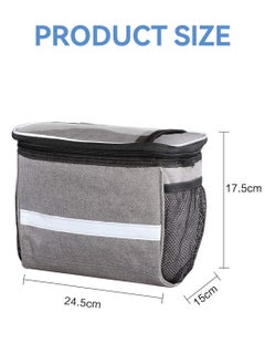 LEOKOR Bike Handlebar Bag Basket Pannier Cooler Bag With Reflective Strip Waterproof Bike Storage Bag with Touchable Transparent Phone Pouch for Mountain Road Bikes Scooters  - Image 5