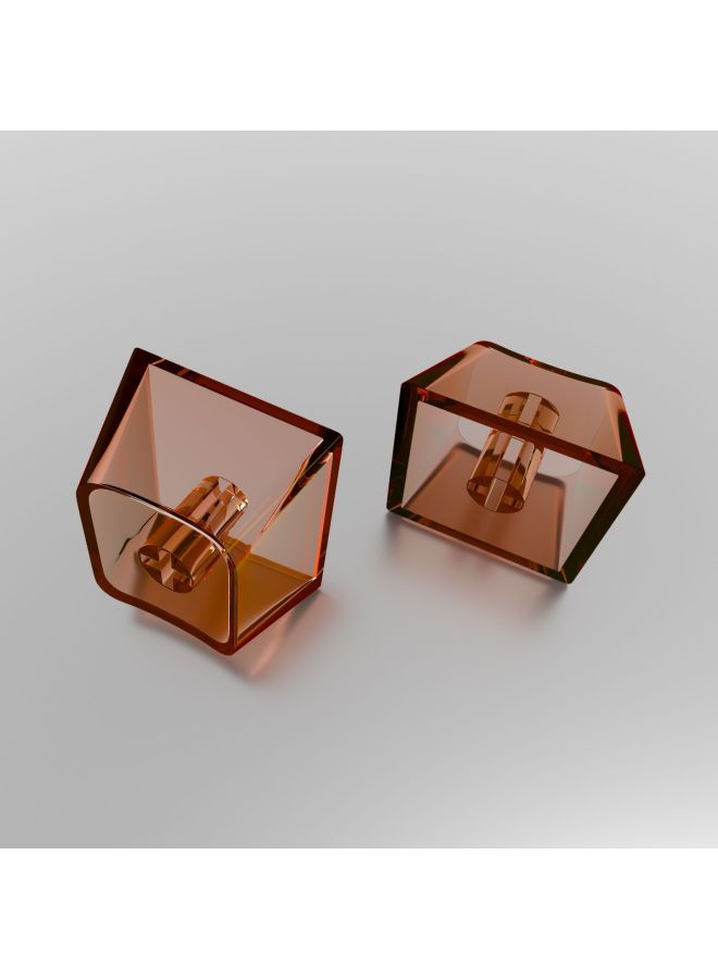 Transparent Key Cap Original Height PC Material DIY Mechanical Key Cap Mirror Transparent Key Cap R1R2 R3R4-Color:Cherry- R3 Mirror Transparent Brown Color  - Image 1