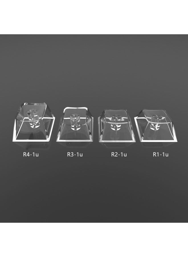 Transparent Key Cap Original Height PC Material DIY Mechanical Key Cap Mirror Transparent Key Cap R1R2 R3R4-Color:Cherry- R3 Mirror Transparent Brown Color  - Image 3