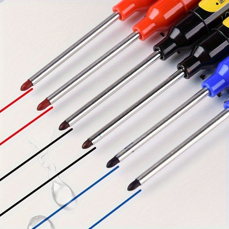 12pcs Oil Based Markers 45mm Extended Tip Black Red Blue Long Nose Deep Hole Waterproof Quick Dry - Image 5