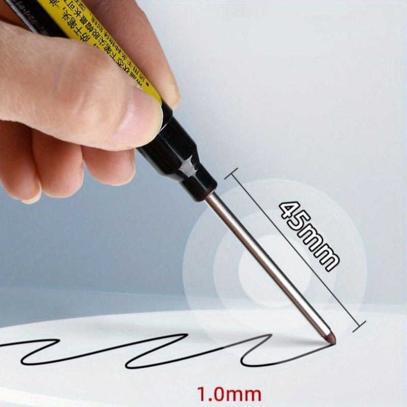 12pcs Oil Based Markers 45mm Extended Tip Black Red Blue Long Nose Deep Hole Waterproof Quick Dry - Image 4