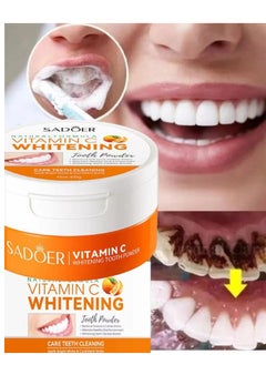 SADOER Vitamin C Whitening Tooth Powder Remove Coffee Tea Stains Effectively Whitens Teeth Refreshes Breath 60g  - Image 2
