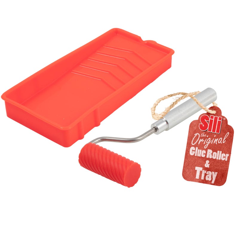Sili Glue Roller with Sili Glue Tray for Arts Crafts Woodworking and Larger Glue Up Projects - Image 1