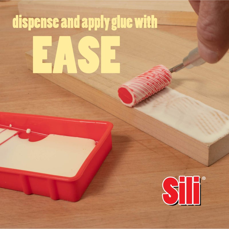 Sili Glue Roller with Sili Glue Tray for Arts Crafts Woodworking and Larger Glue Up Projects - Image 2