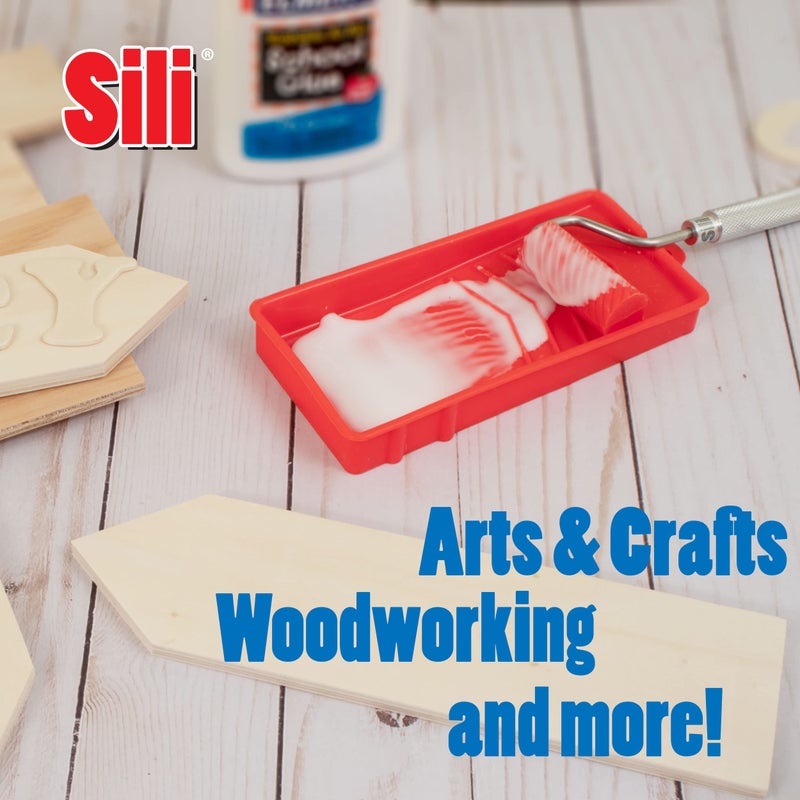 Sili Glue Roller with Sili Glue Tray for Arts Crafts Woodworking and Larger Glue Up Projects - Image 3