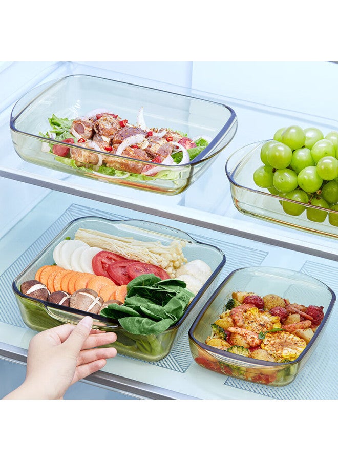 Visions Amber Rectangular Baking Dish 1.6l High Borosilicate Glass Oven Microwave Fish Plate Vegetable Plate Fruit Plate - Image 3
