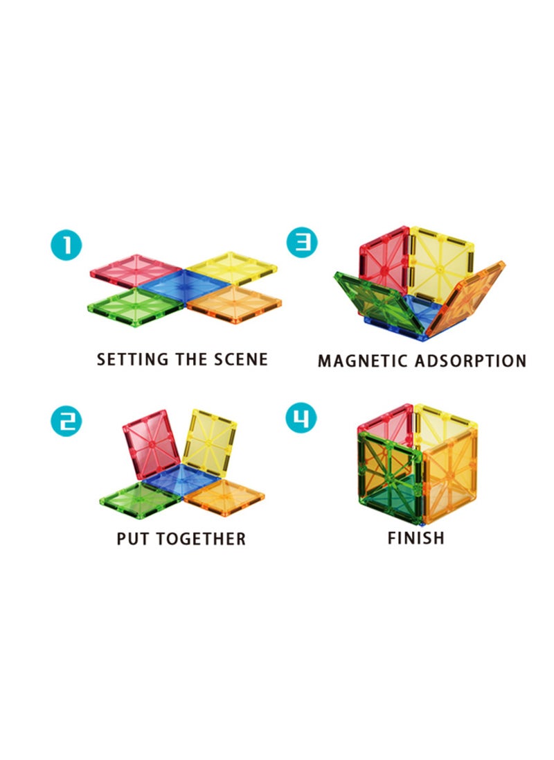 YelaJoy 48PCS Magnetic Tiles Construction Play building blocks STEM Toy Set  - Image 5