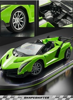 Beauenty Premium Convertible Rechargeable Big RC Racing Toy Car Replica Model (Green) RC Drift Car with Light and Sound Effect Fast Racing Toy Car 2.4 Ghz Remote Good Battery  - Image 1