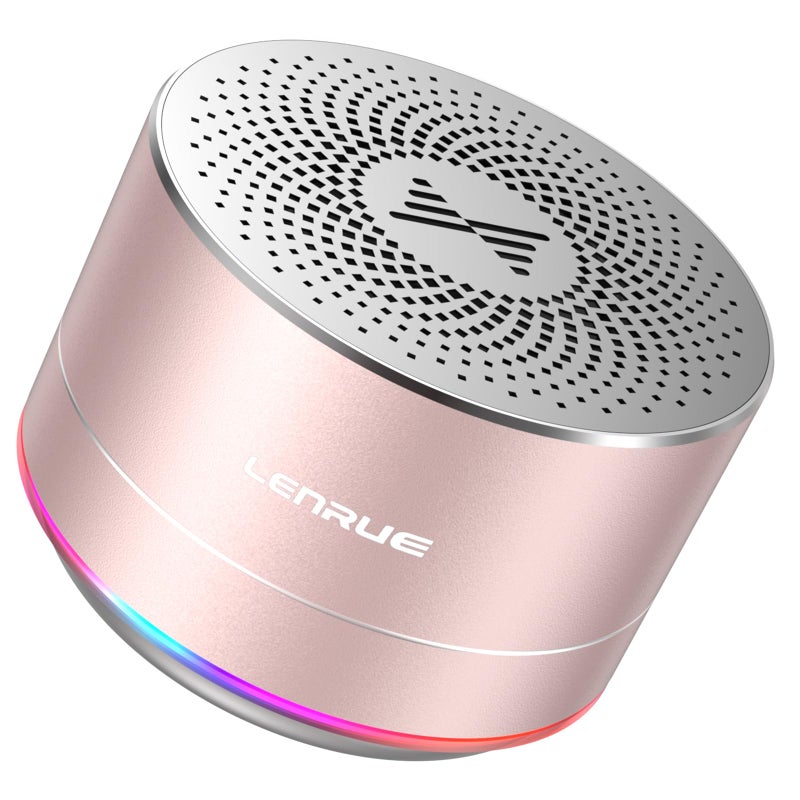 LENRUE Portable Wireless Bluetooth Speaker with Built-in-Mic,Handsfree Call,AUX Line,HD Sound and Bass for iPhone Ipad Android Smartphone and More (Pink+case) - Image 5