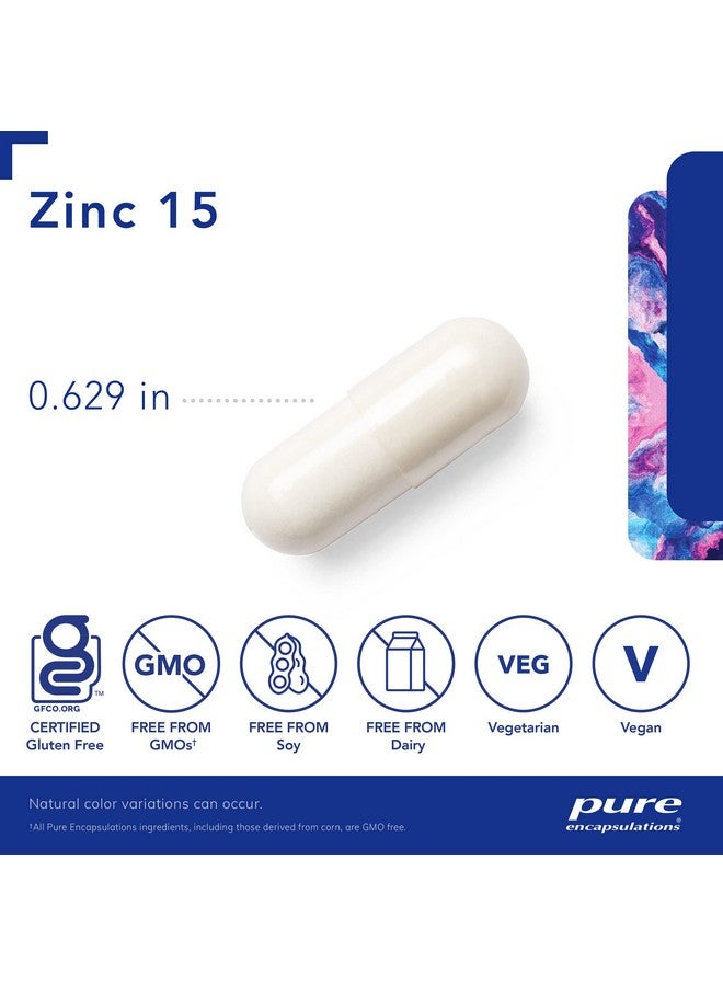 Pure Encapsulations Zinc 15 mg - Zinc Picolinate Supplement for Immune System Support, Growth & Development - for Wound Healing - 180 Capsules - Image 3