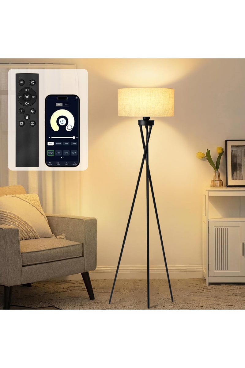Perfin Triangle Floor Lamp App& Remote Control Dimmable Standing Lamp 12W Corner Floor Lamp,  Suitable for Study, Bedroom, Living Room - Image 1