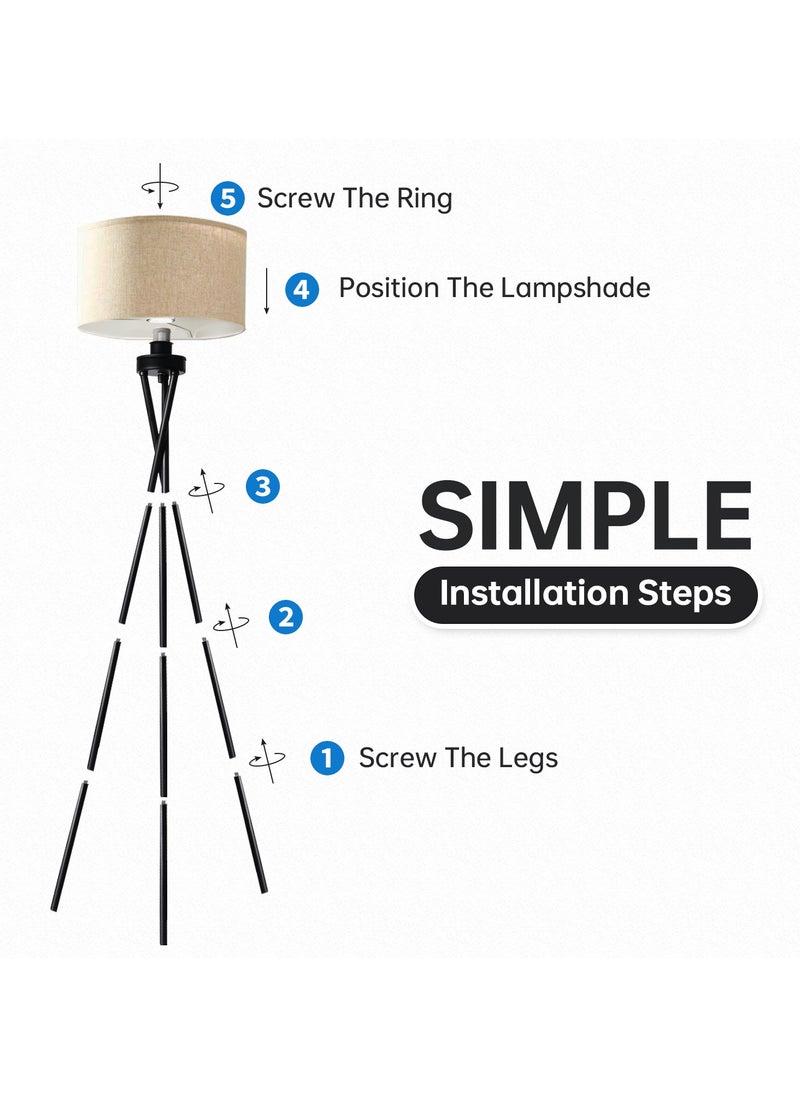 Perfin Triangle Floor Lamp Remote Control Dimmable Standing Lamp 12W Corner Floor Lamp,  Suitable for Study, Bedroom, Living Room  - Image 4