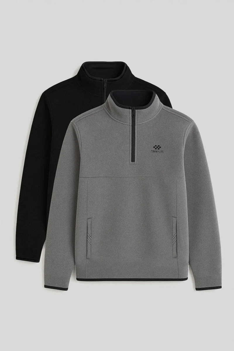 تومي لايف TOMMY Men's Half-Zip Plush Sweatshirt