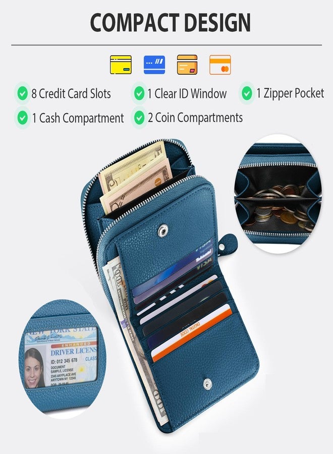 XINNSTAR Small Wallet for Women, Genuine Leather RFID Blocking Credit Card Holder Slim Compact Coin Purse Women's Wallets with ID Window 8 Card Slots - Image 2