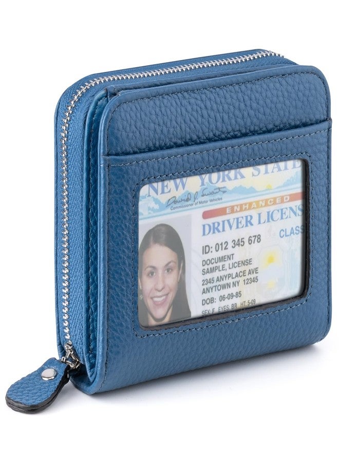 XINNSTAR Small Wallet for Women, Genuine Leather RFID Blocking Credit Card Holder Slim Compact Coin Purse Women's Wallets with ID Window 8 Card Slots - Image 1