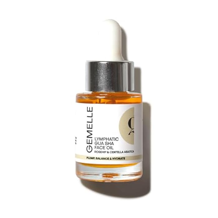 GEMELLE Lymphatic Gua Sha Face Oil | 10x Award Winner | Vitamin C,E & A | Detox, Plump, Sculpt, Hydrate | High-Altitude Rosehip | Natural Botanical for Gua Sha Facial Tools, Lymphatic Drainage - 15ml - Image 1