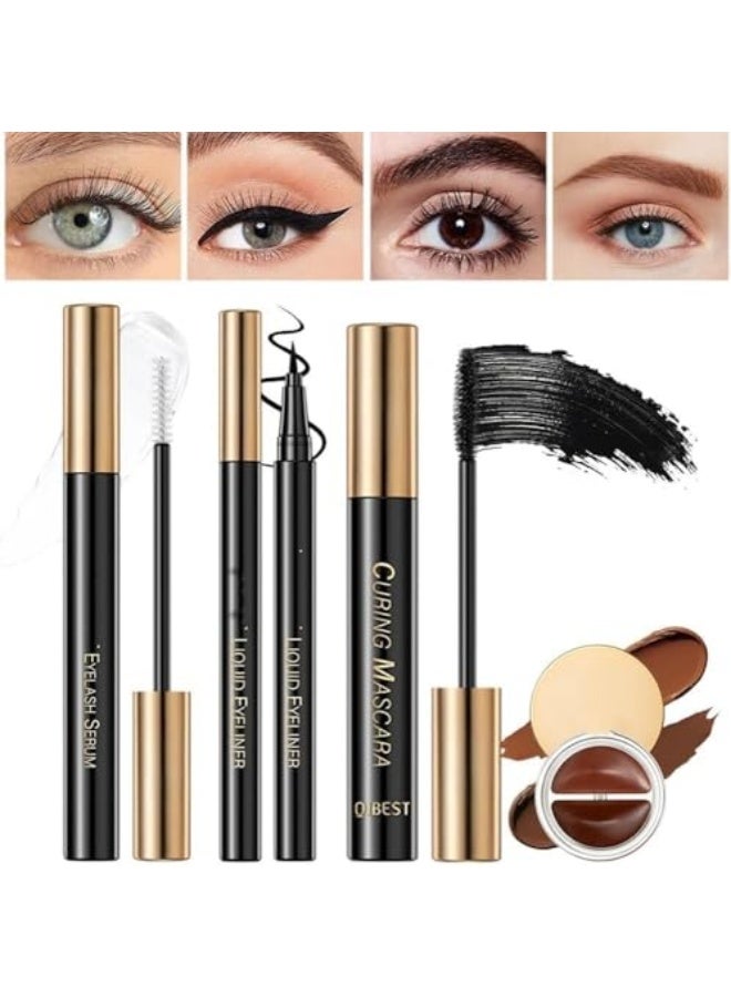 QiBest All-In-One Gift Set, Complete Eye Makeup Kit with 2-Colour Eyeshadow Palette, Mascara, Eyeliner Brush, Eyebrow gel, Ideal Starter Set for Women Beauty Cosmetics for Daily Eye - Image 5