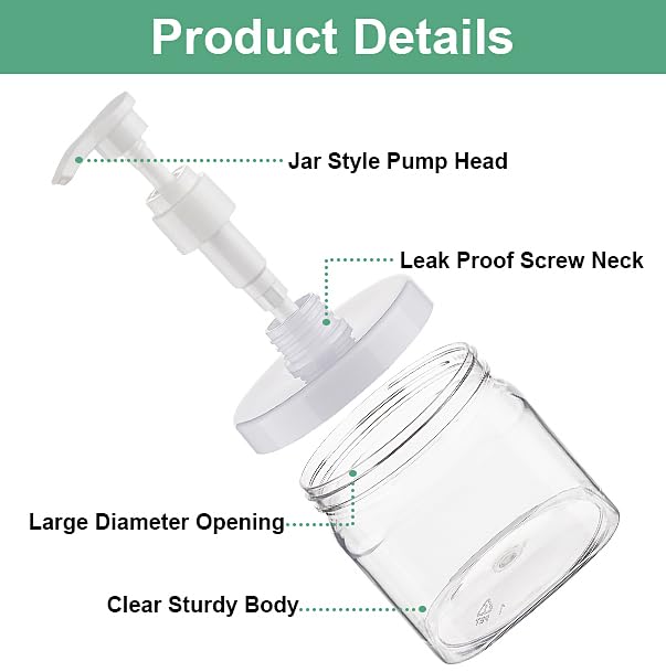 Decorniqu Pump Bottle Dispenser 2 Pack 550Ml/18.6Oz Lotion Dispenser Wide Mouth Plastic Refillable Lotion Pump Bottles Empty Bathroom Shower Containers For Hand Wash Shampoo Conditioner(Clear) - Image 3