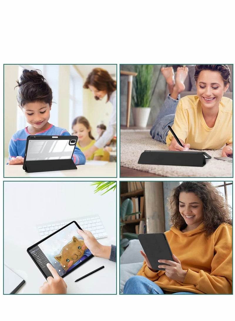 حافظة Xiaomi Mi Pad 5/Pro 11" مع حامل قلم، استيقاظ/نوم تلقائي، قاعدة ثلاثية الطي، غطاء خلفي شفاف - Image 4