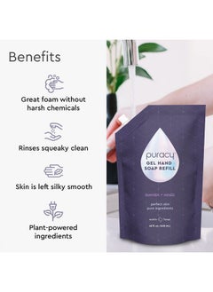 puracy Puracy Organic Hand Soap, Professional Hand Washers We've All Become, Moisturizing Natural Gel Hand Wash Soap, Liquid Hand Soap Refills for Soft Skin (Refill Lavender & Vanilla, 48 Ounce)  - Image 3