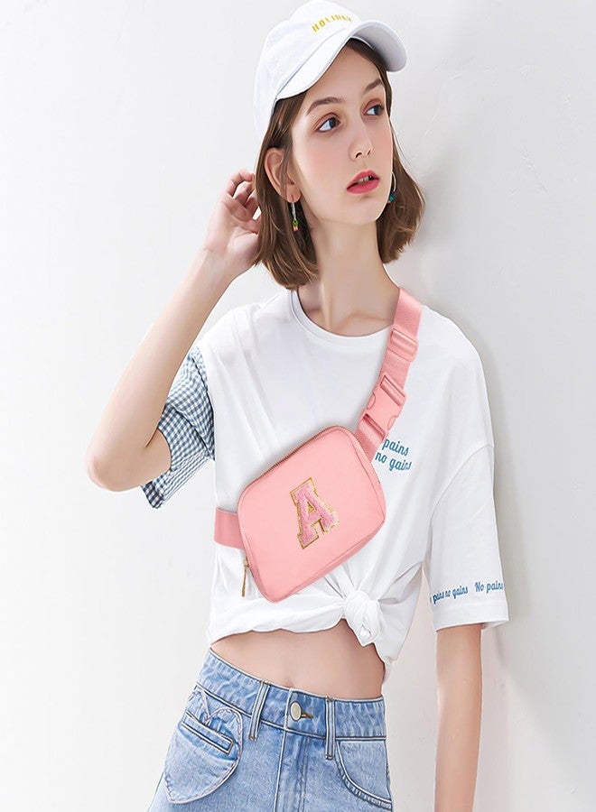 Gitus Belt Bag Fanny Pack Crossbody Bags with Initial Letter Patch Cute Stuff Birthday Gifts for Teenager Girls Trendy Preppy Stuff for Teen Girls Cool Stuff for Teens, Light Pink, 7.8 inches * 2.4 - Image 2