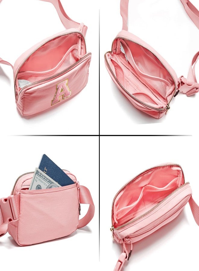 Gitus Belt Bag Fanny Pack Crossbody Bags with Initial Letter Patch Cute Stuff Birthday Gifts for Teenager Girls Trendy Preppy Stuff for Teen Girls Cool Stuff for Teens, Light Pink, 7.8 inches * 2.4 - Image 5