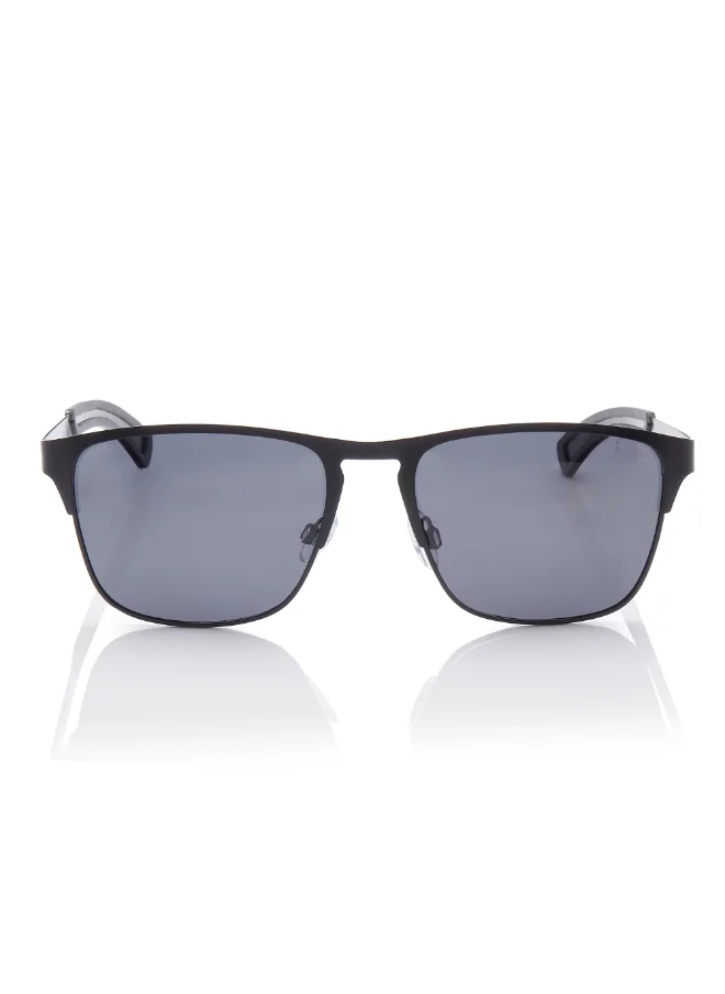 Lee Cooper Polarized Sunglasses Grey Frame Matte Black Mirror Lens 56mm  - LC1222C01