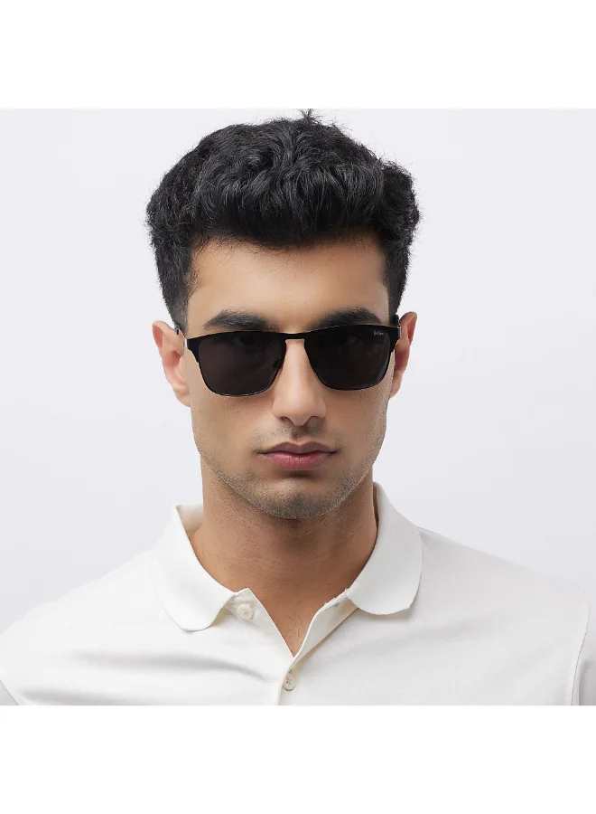 Lee Cooper Polarized Sunglasses Grey Frame Matte Black Mirror Lens 56mm  - LC1222C01