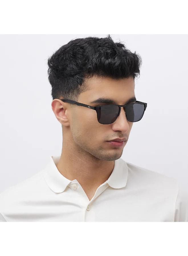 Lee Cooper Polarized Sunglasses Grey Frame Matte Black Mirror Lens 56mm  - LC1222C01