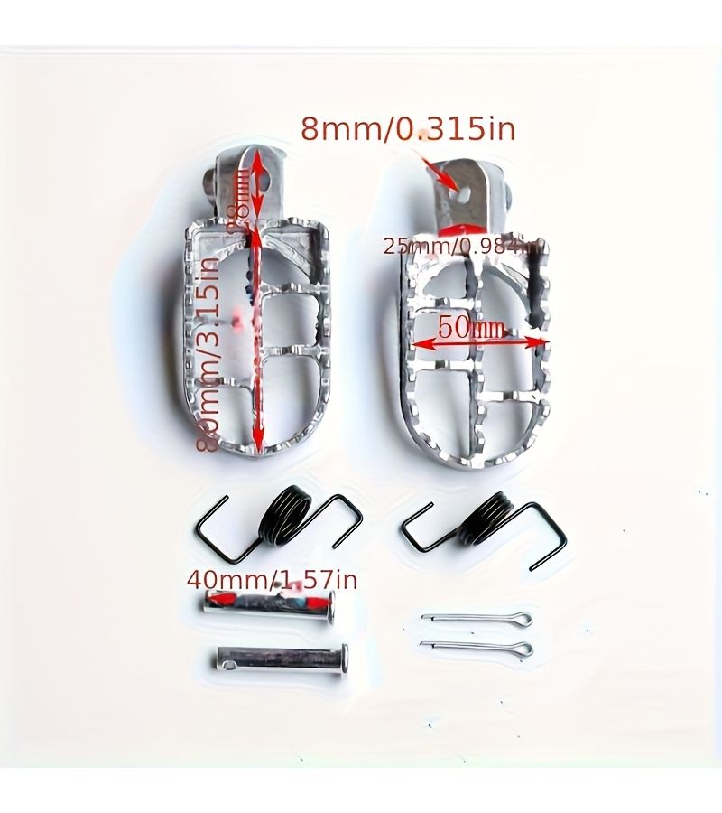 Blue Non Slip Footpegs For Dirt Pit Bikes Compatible With Yamaha PW50 PW80 XR50R Universal Fit - Image 2