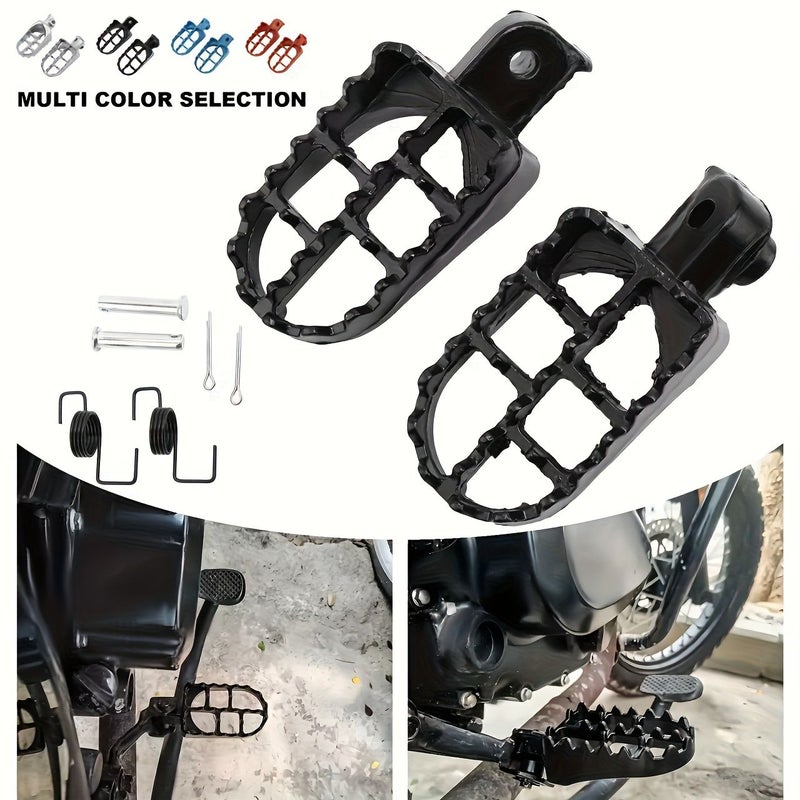 Blue Non Slip Footpegs For Dirt Pit Bikes Compatible With Yamaha PW50 PW80 XR50R Universal Fit - Image 1