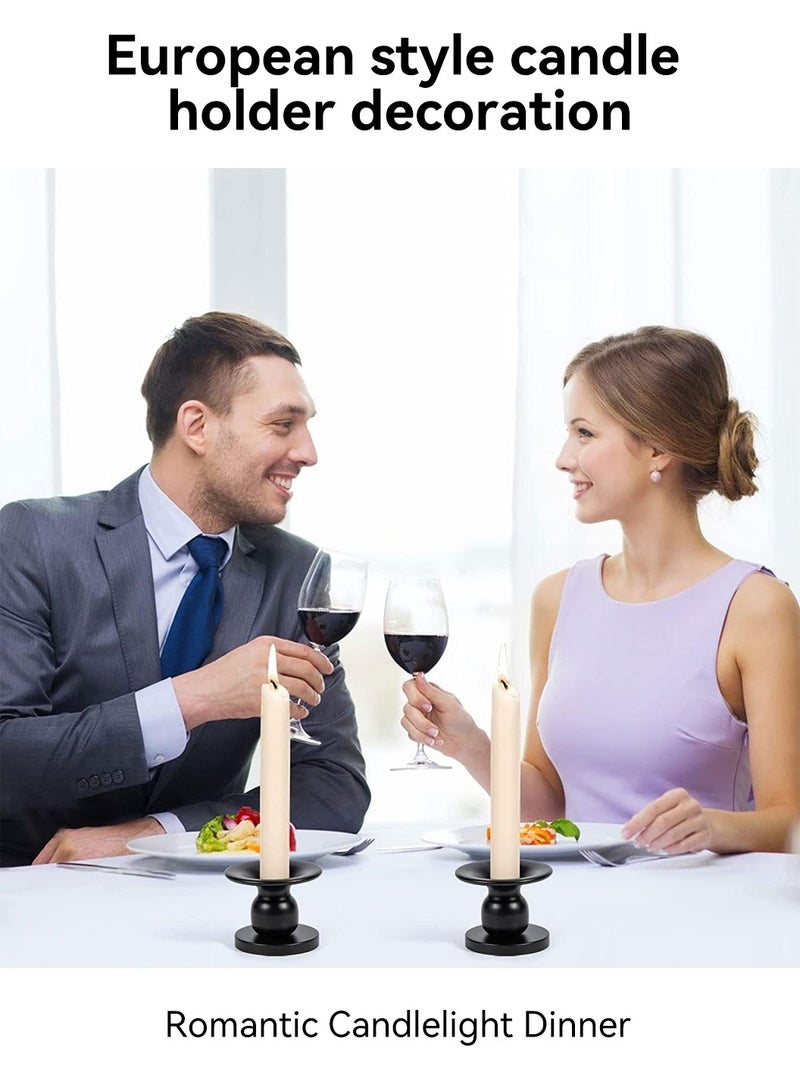 MIXDE 3Pcs Black Dual-purpose Candle Holders for Pillar Candles and Taper Candle - Image 5