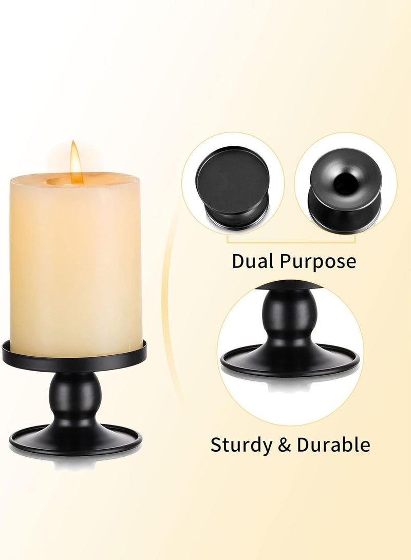 MIXDE 3Pcs Black Dual-purpose Candle Holders for Pillar Candles and Taper Candle - Image 4