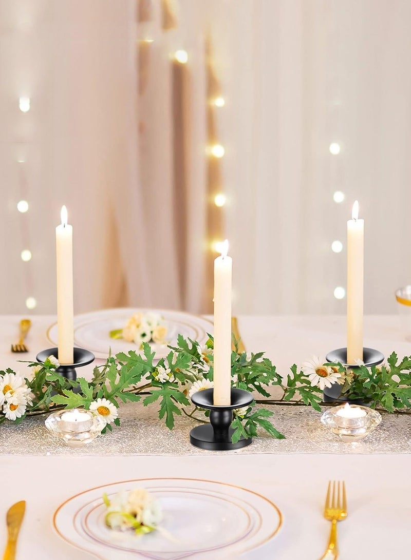 MIXDE 3Pcs Black Dual-purpose Candle Holders for Pillar Candles and Taper Candle - Image 2