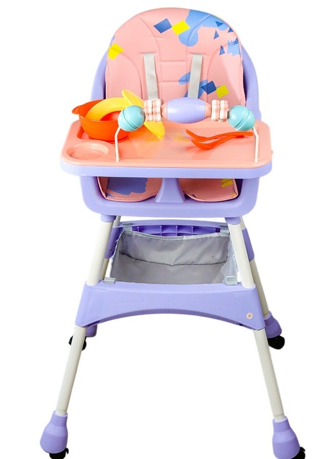 كرسي طعام جلد مبطن مع العاب بنفسجي - S360 - Image 2