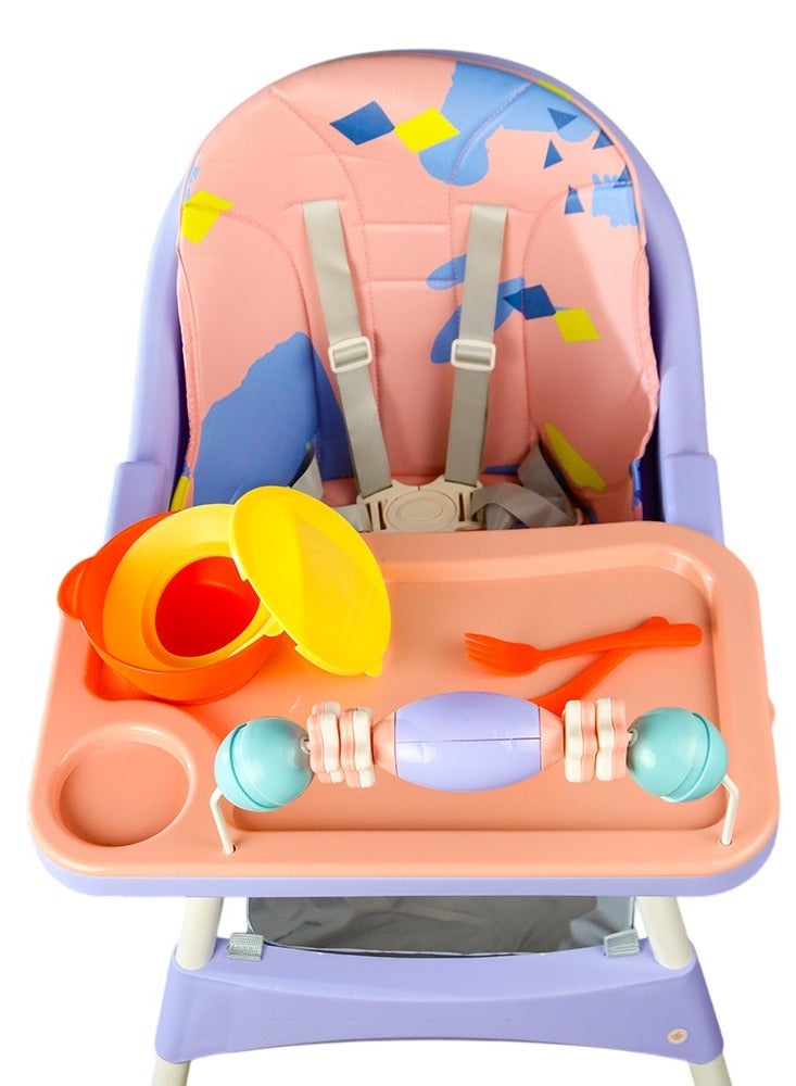 كرسي طعام جلد مبطن مع العاب بنفسجي - S360 - Image 3