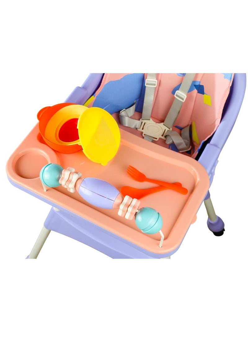 كرسي طعام جلد مبطن مع العاب بنفسجي - S360 - Image 4