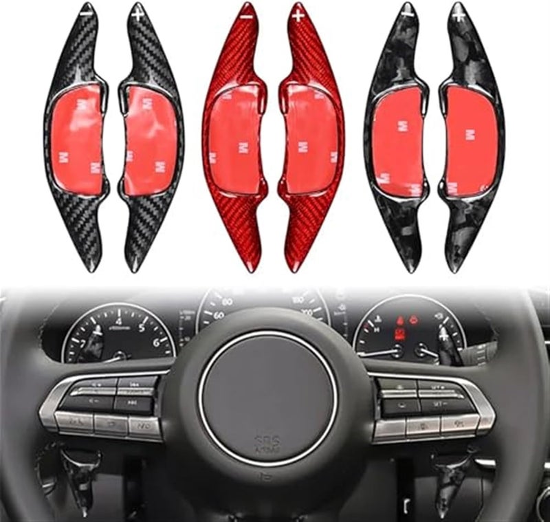 QASULER Carbon Fiber Steering Wheel Shift Paddle for Mazda - Image 3