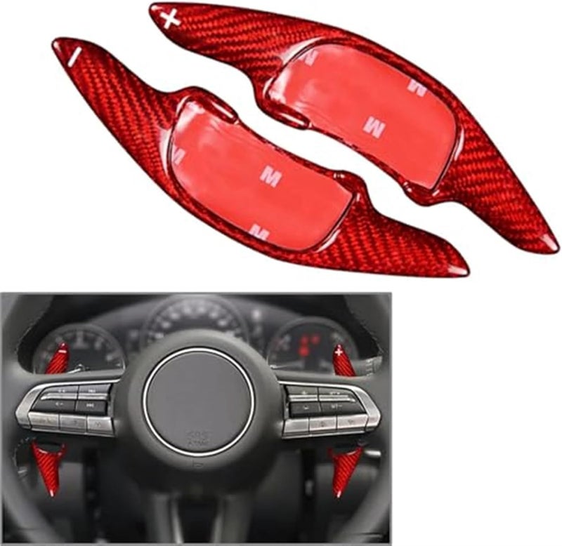 QASULER Carbon Fiber Steering Wheel Shift Paddle for Mazda - Image 5
