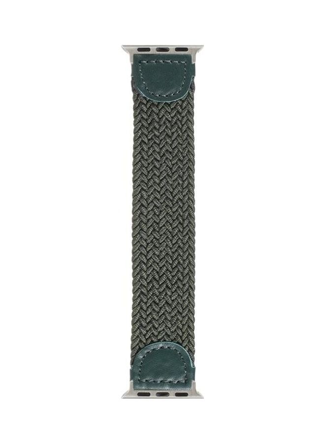 HuHa Braided Watchband For Apple Watch Series 7 45mm/6 u0026 SE u0026 5 u0026 4 44mm/3 u0026 2 u0026 1 42mm Army Green - Image 2