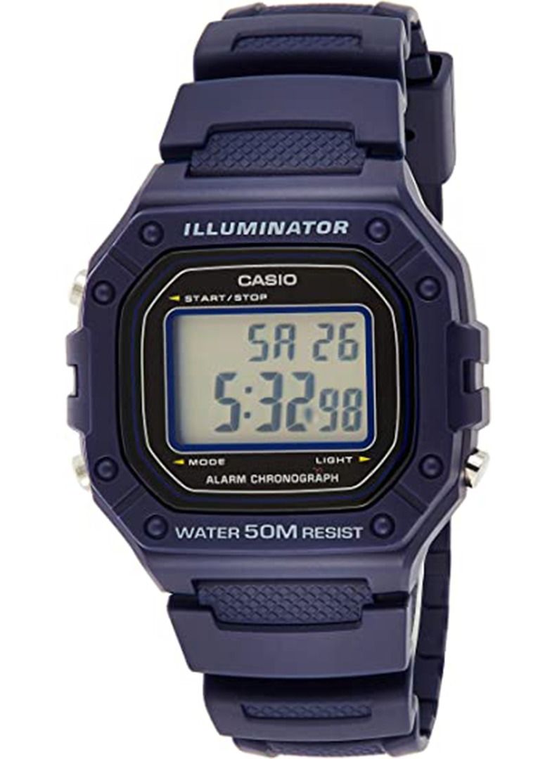 كاسيو Men's Water Resistant Digital Watch W-218H-2AVDF - 43 mm - Blue - Image 1