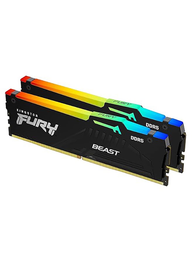 Kingston Technology Fury Beast RGB 32GB (2x16GB) 6000MT/s DDR5 CL36 Desktop Memory Kit of 2 | Infrared Sync Technology | AMD Expo | Plug N Play | KF560C36BBEAK2-32 - Image 1