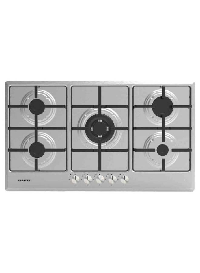 Built-in Gas Hob - 5 Burners - 90 cm - Made in Turkey - Inox - M9-50WBTF