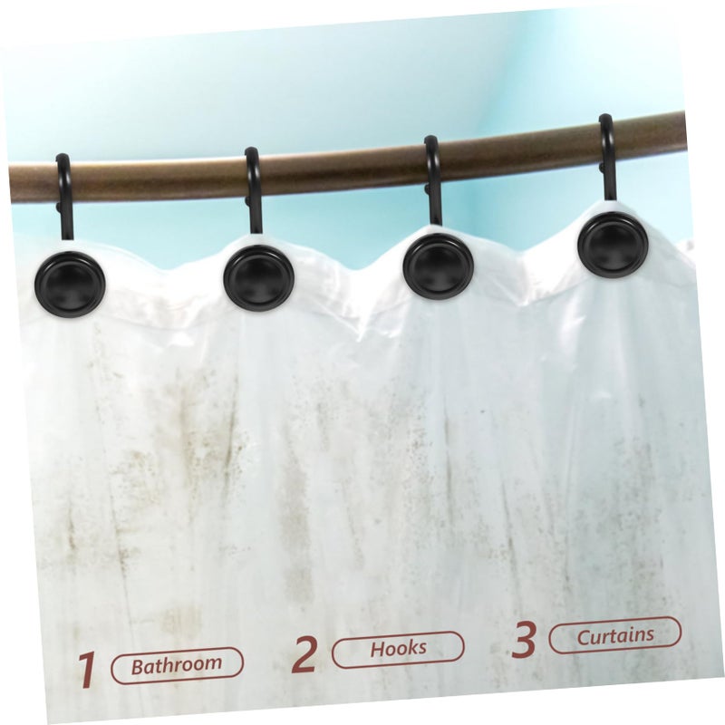 Vintage Shower Curtain Hooks Set of 12 Secure Design Bathroom Window Decor Enhancer - Image 4