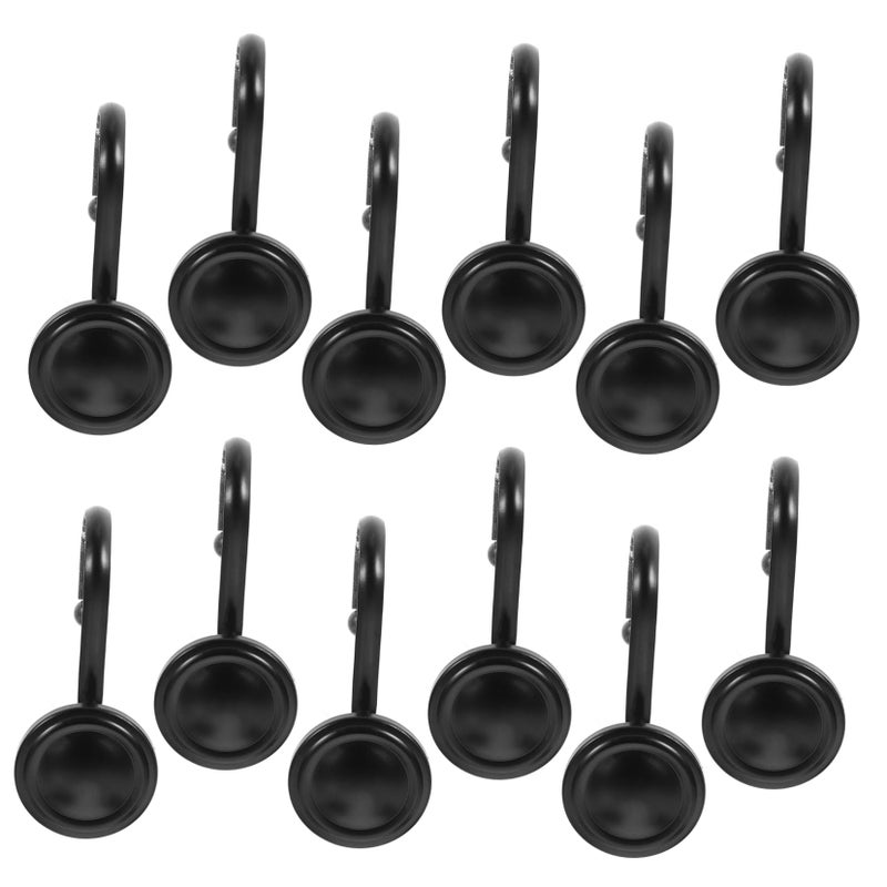 Vintage Shower Curtain Hooks Set of 12 Secure Design Bathroom Window Decor Enhancer - Image 2