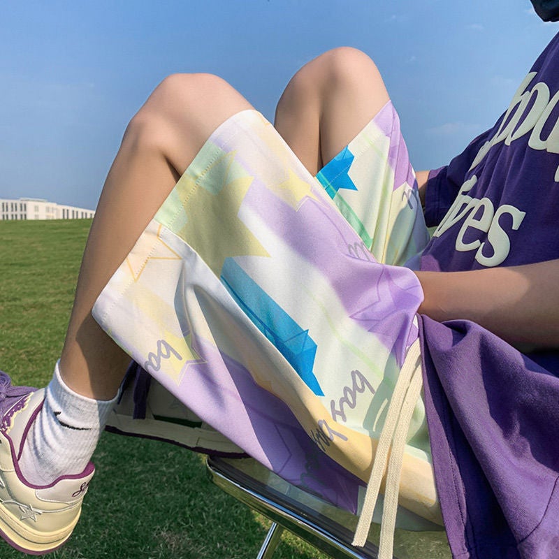 Purple Quick-Dry Breathable Mens Beach Shorts White [counter quality]] 