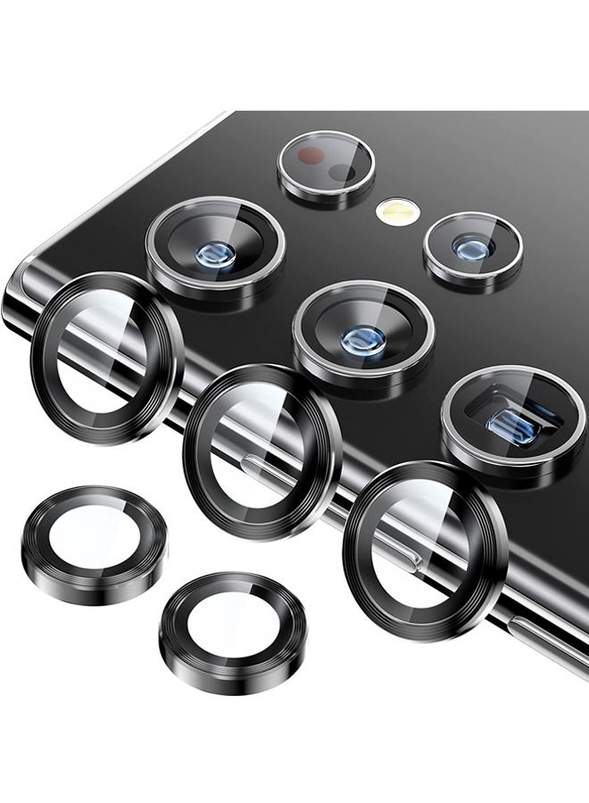كابتن تيك Samsung Galaxy S23 Ultra Camera Lens Protector Keep Lens Original Design 9H Tempered Glass Metal Ring Camera Cover Screen Protector Case Friendly Night Shot Mode HD Clear - Image 1