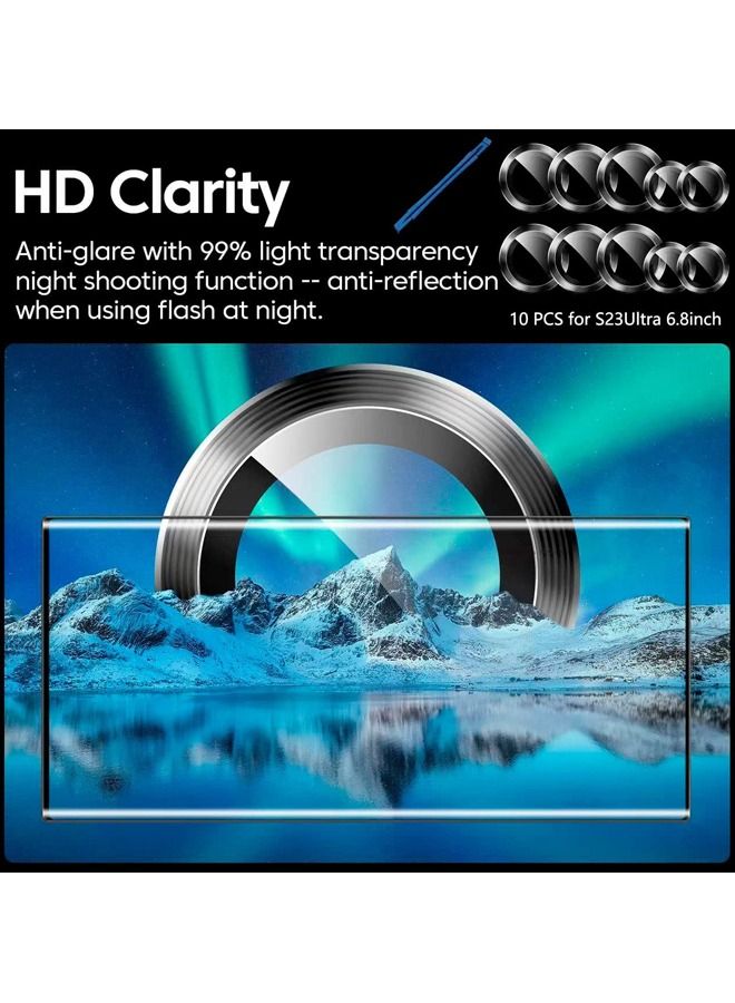 كابتن تيك Samsung Galaxy S23 Ultra Camera Lens Protector Keep Lens Original Design 9H Tempered Glass Metal Ring Camera Cover Screen Protector Case Friendly Night Shot Mode HD Clear - Image 3