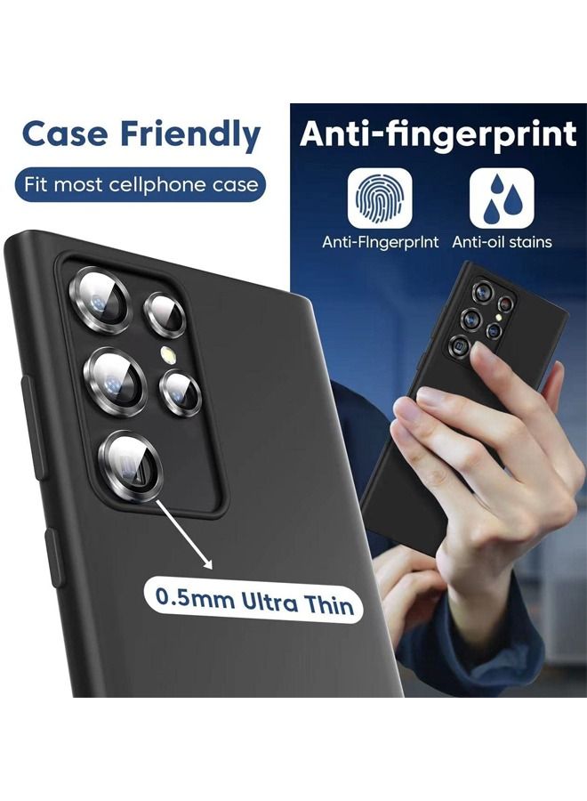 كابتن تيك Samsung Galaxy S23 Ultra Camera Lens Protector Keep Lens Original Design 9H Tempered Glass Metal Ring Camera Cover Screen Protector Case Friendly Night Shot Mode HD Clear - Image 4